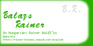 balazs rainer business card